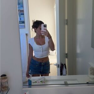 White milkmaid Crop Top